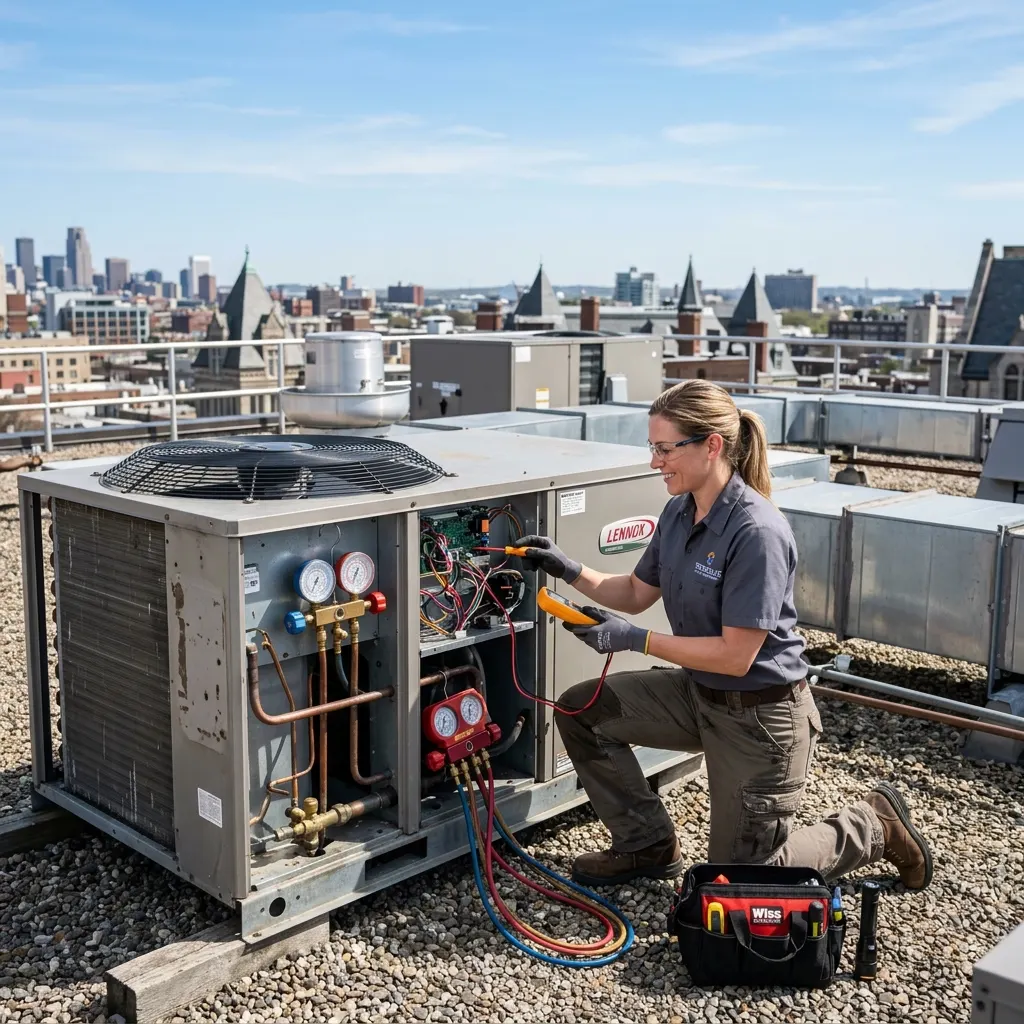 HVAC technician working